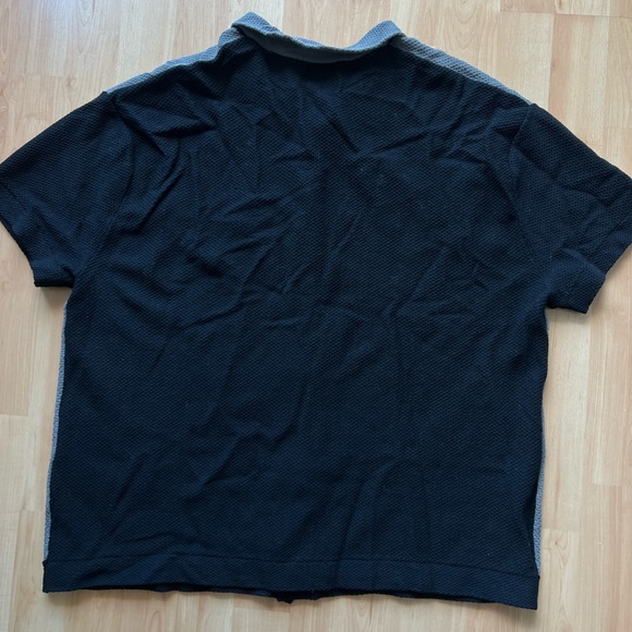 men’s knitted, colour block, bowling short sleeve button down collared shirt - Picture 3 of 4